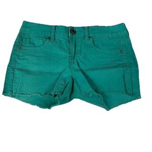 Y2K American Eagle Women’s Size 4 Corduroy Short Shorts Blue Turquoise #1733